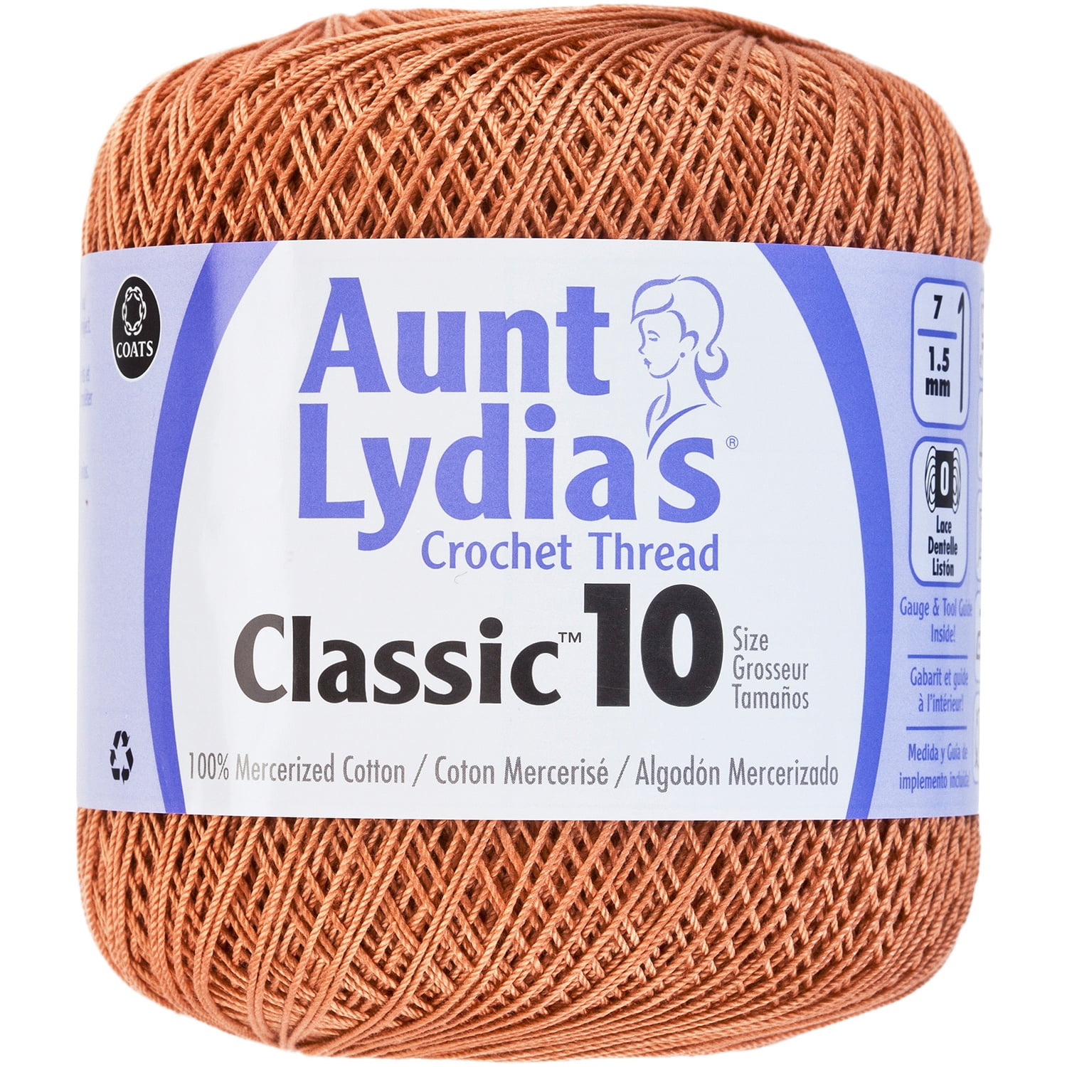 Aunt Lydia's Classic Crochet Thread Size 10-Copper Mist, Multipack Of 6