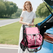 Lightweight Baby Stroller, Compact Travel Stroller,Infant Pram with Raincoat&Cup Holder,9.92lbs,0-24 Months,Pink