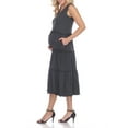 thumbnail image 2 of White Mark Women's Maternity Scoop Neck Teired Midi Dress, 2 of 4