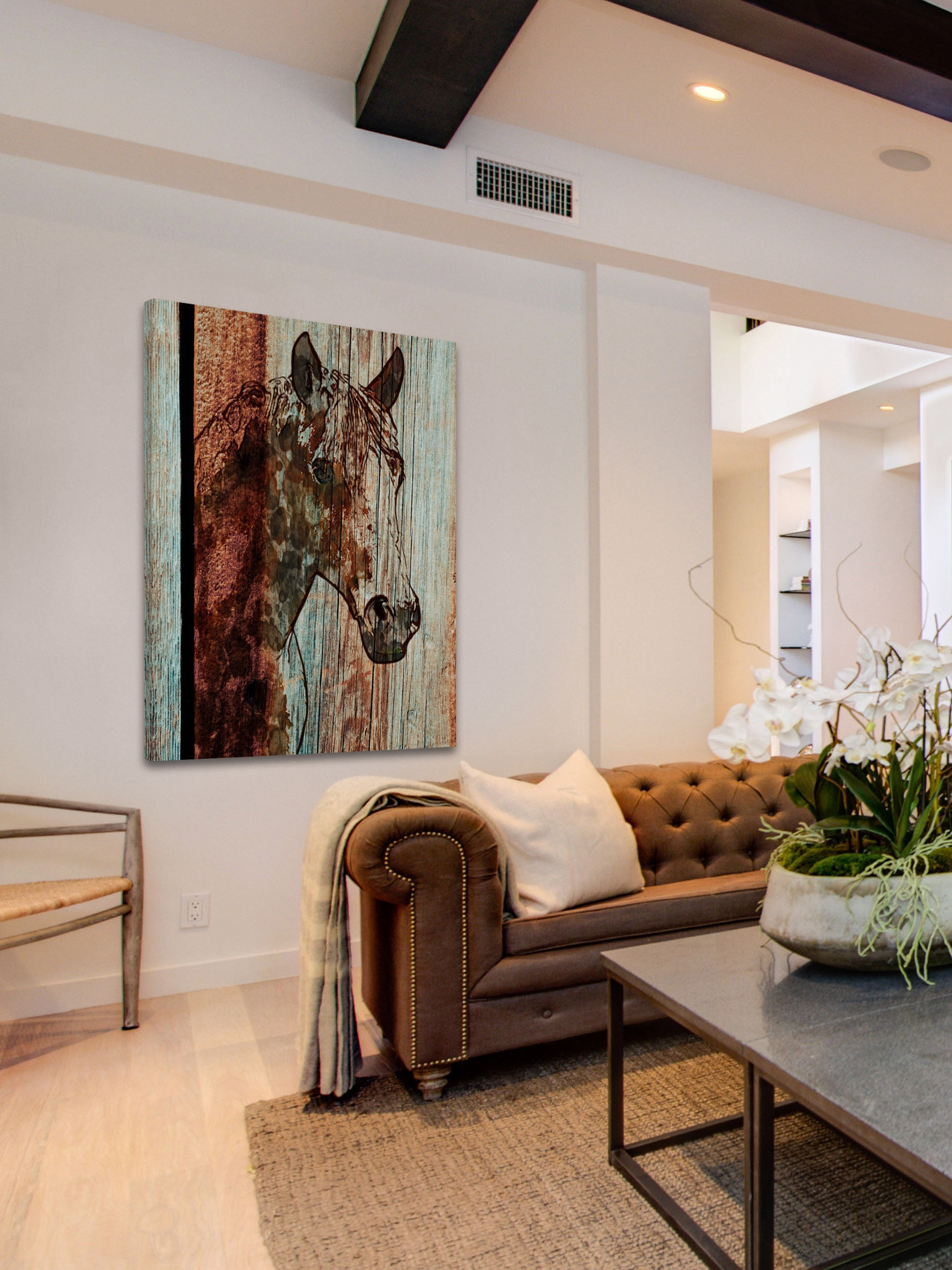 "Orange Horse" Painting Print on Wrapped Canvas