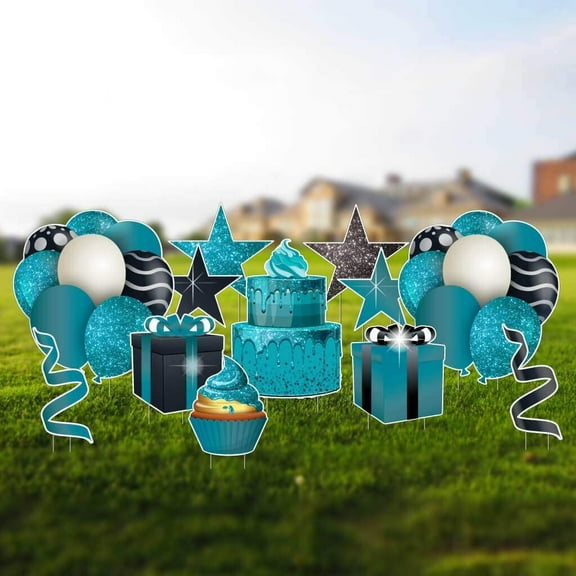 Victory Store Teal Glitter Birthday Party Decorations 18862