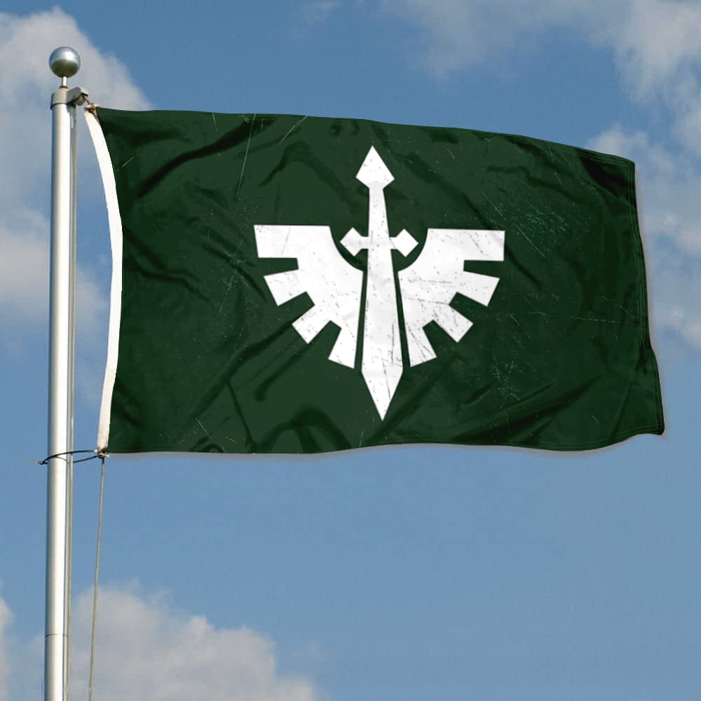 Dutern Double Sided Warhammer Inspired Dark Angels Flag Banner 3 Ply with Brass Grommets 3x5 Feet
