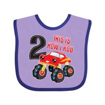 Inktastic Monster Truck How I Roll 2nd Birthday Boys Baby Bib