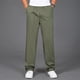 thumbnail image 4 of Pantalones holgados de algodón para hombre, tallas grandes: cintura elástica, bolsillos, estilo informal y deportivo, para todas las estaciones., 4 of 8