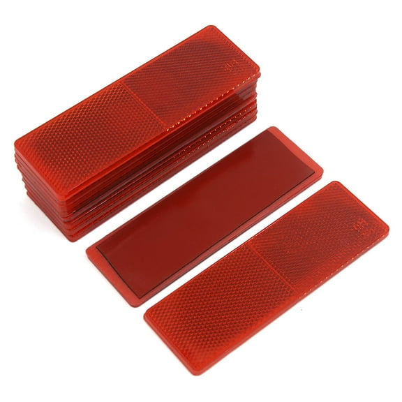 Unique Bargains Automotive Car Red Rectangle Stick-on  Reflector Plate w/o Holes 10PCS