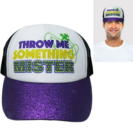 MJ Trimming Throw Me Something Mister Trucker Hat, Mardi Gras Costume Accessory, One Size, 7