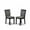 Black, variant on MZCNT32 Dining Chairs - Light Beige Linen Fabric Seat and High Chair Back - Sand Blasting Antique Walnut Finish (SET OF 2)