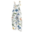 thumbnail image 2 of Linen Jumpsuits for Women Boho Floral Gardening Overalls Loose Fit Plus Size Rompers Bohemian Travel Vacation Baggy Clothes Blue M, 2 of 5