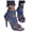 Blue, variant on Strappy High Heels for Women Strech Band Pumps Heels Open Toe Walking Dress Sandals