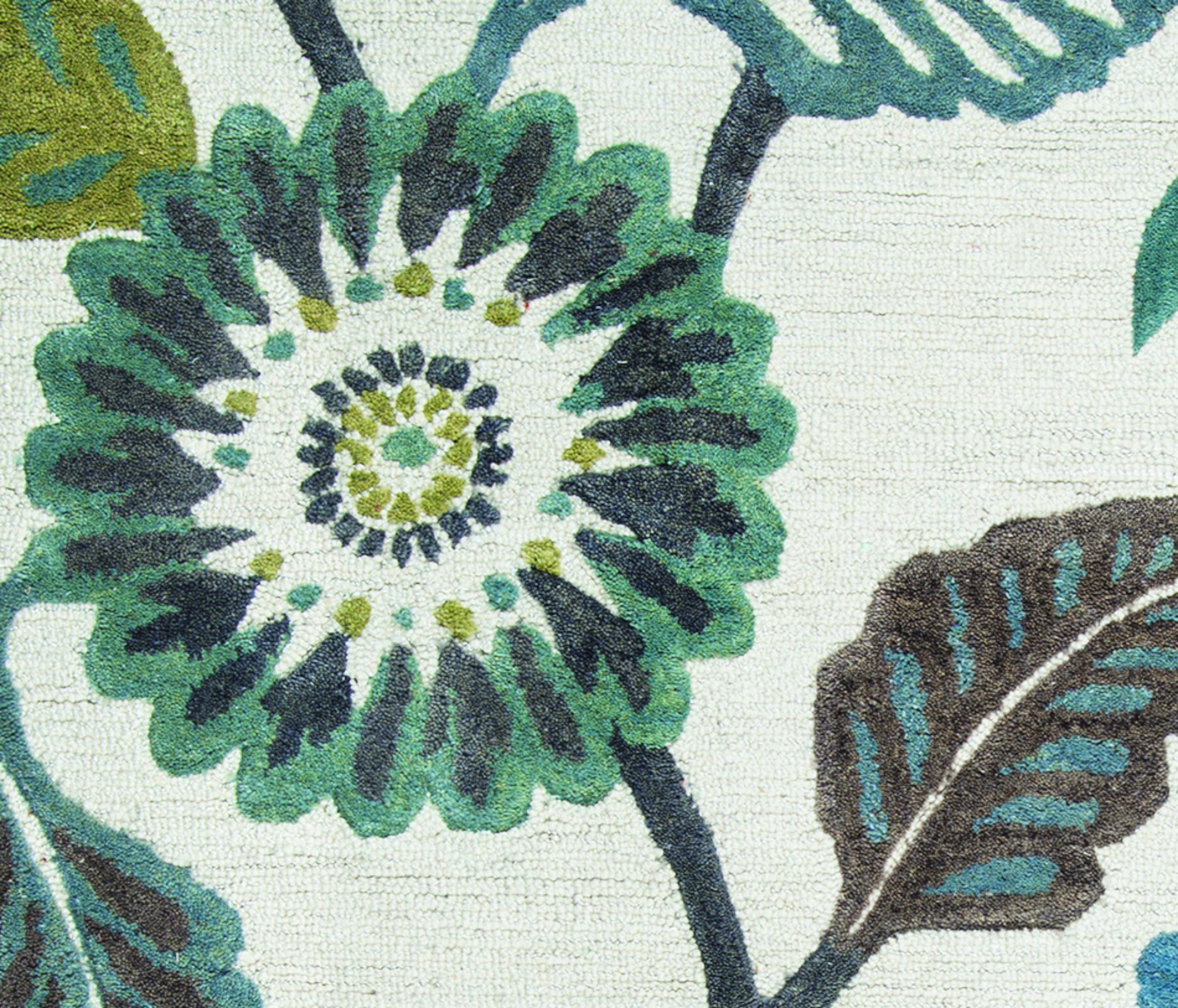 Rizzy Rugs Eden Harbor Area Rug EH8642 Sage/Blue--Teal Petals Leaves 10' x 14' Rectangle