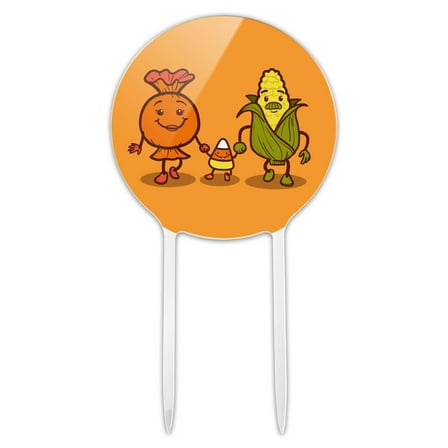 Acrylic Candy Corn Family Halloween Cake Topper Party Decoration for Wedding Anniversary Birthday Graduation
