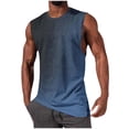 thumbnail image 2 of Ceisia Men's Casual Sleeveless Tank Top Gradient Print Round Neck Breathable Gym Vest Dark Blue Gifts for Father S, 2 of 5