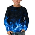 thumbnail image 2 of LOVZFMLL Toddler Boys Tops, Fashion Flame Print Casual Everyday Crew Neck Long Sleeve T-Shirt, Fall Clothes 3-4 Years Boys Clothes, 2 of 5
