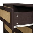 thumbnail image 6 of Aukfa Rattan 6 Drawers Dresser,Storage Cabinet for Living Room Bedroom & Kitchen, Reddish Brown, 6 of 7