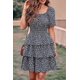 thumbnail image 5 of Vestido PRETTYGARDEN 2025 Floral Cuello Cuadrado Negro Talla L, 5 of 7