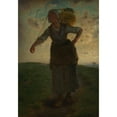 thumbnail image 2 of Jean-François Millet 14x18 Gold Ornate Wood Frame and Double Matted Museum Art Print Titled - A Norman Milkmaid at Greville (1871), 2 of 4