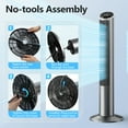 thumbnail image 3 of Qunler Tower Fan with Remote, 40" Bladeless Fan for Home, 70° Oscillation, 3 Speeds, 2 Modes, 15H Timer Quiet AC Motor Floor Fan for Bedroom, Office, Gray, 3 of 13