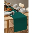 thumbnail image 3 of Hokiten Table Runners 108 Inches Long Dress Scarves, Dark Green Farmhouse Coffee/Dining/Kitchen Table Runner for Living Room, Modern Pure Dark Green 13x108 Inch, 3 of 7