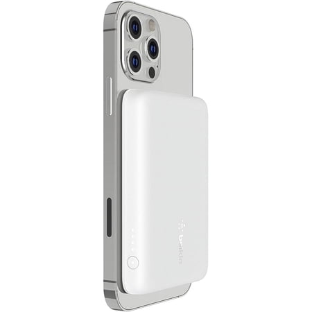 Belkin Wireless Power Bank w/MagSafe Compatible 7.5W Wireless Charging - Portable Magnetic Charging Bank - Compatible w/iPhone 15, 15 Plus, 15 Pro, 15 Pro Max, iPhone 14, AirPods, & More - White