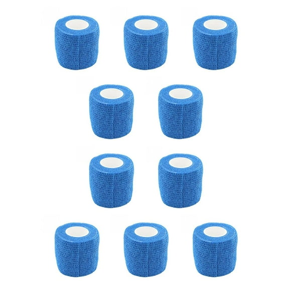 Yuarrent 2,5 cm x 4,5 m al aire libre autoadhesivo tobillo dedo vendaje de primeros auxilios impermeable elástico transpirable muñequera cinta Azul 2.5 cm x 4.5 cm 10piezas Yuarrent CBP034142