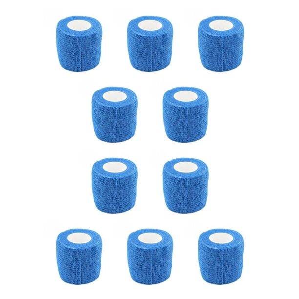 Greeniant 2,5 cm x 4,5 m al aire libre autoadhesivo tobillo dedo vendaje de primeros auxilios impermeable elástico transpirable muñequera cinta Azul 2.5 cm x 4.5 cm 10piezas Greeniant CBP034142