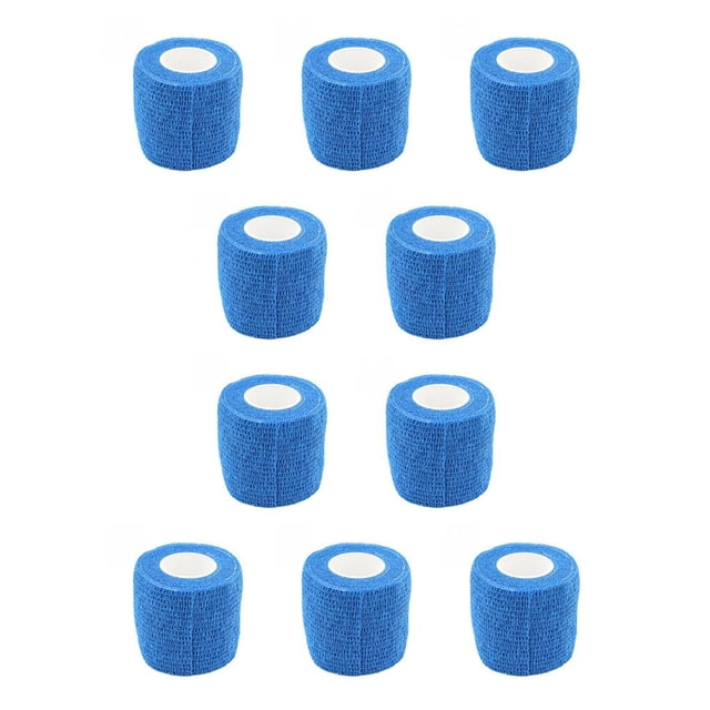 Yuarrent 2,5 cm x 4,5 m al aire libre autoadhesivo tobillo dedo vendaje de primeros auxilios impermeable elástico transpirable muñequera cinta Azul 2.5 cm x 4.5 cm 10piezas Yuarrent CBP034142