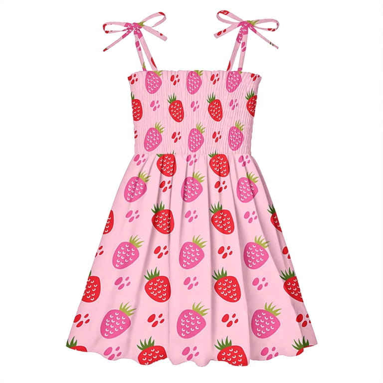 Xdegoge Returns Online Orders 2T Toddler Girl Dresses Summer Clothes Casual  Kids Cute Sleeveless Dress Printed Spaghetti Strap Adjustable Sun Dress  Midi Pleated A Line Vacation Beach Dress - Walmart.com