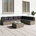 thumbnail image 1 of vidaXL 6 Piece Garden Lounge Set with Cushions Grey Poly Rattan, 1 of 5