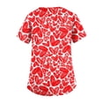 thumbnail image 5 of Valentine Day Scrub Tops for Woman Love Heart Print Quick Dry Short Sleeve Plus Size Scrub Tops V Neck Medical Cute Uniforms with Pockets Hot Pink XL, 5 of 5