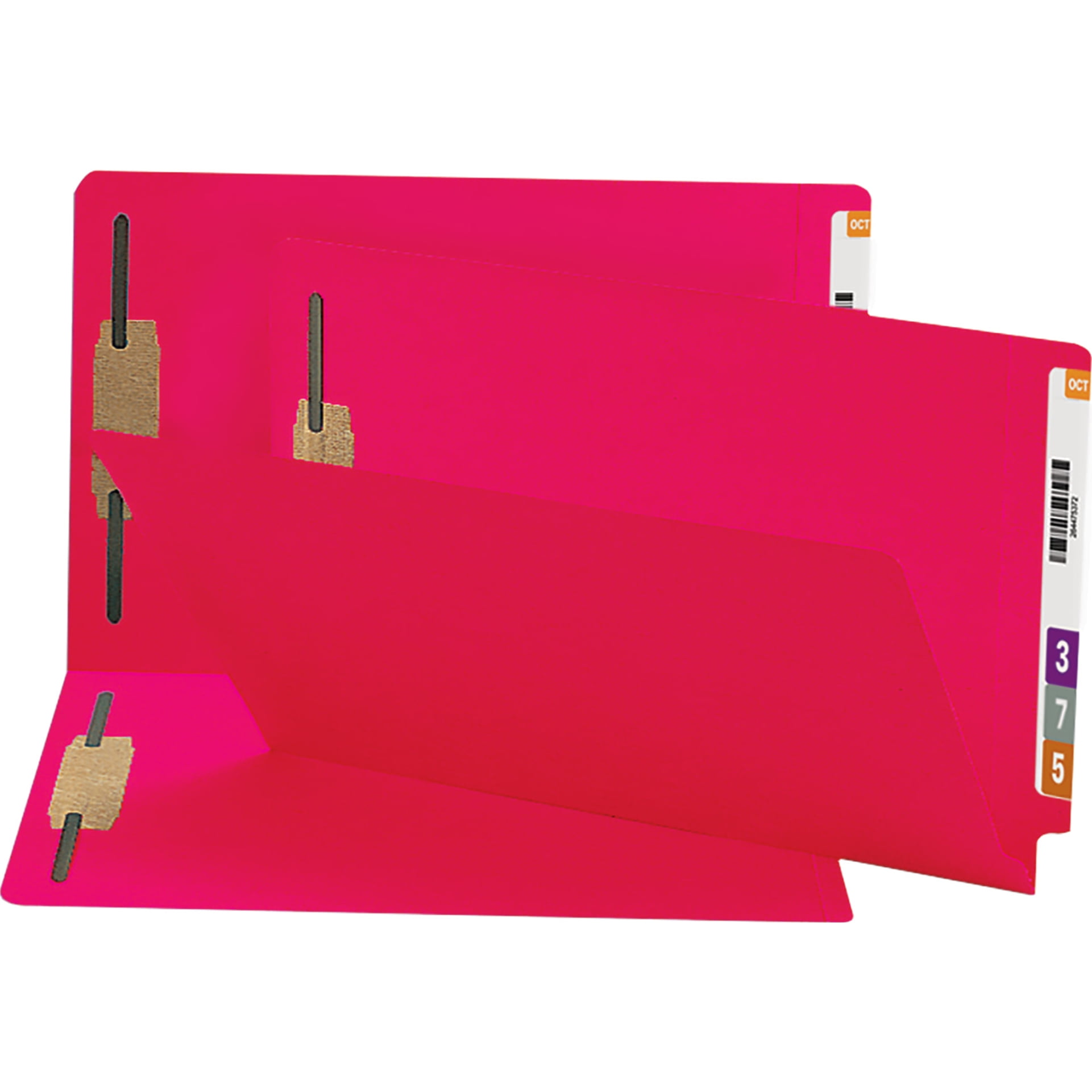 Smead Fastener File Folders with Shelf-Master Reinforced Tab Legal - 8 1/2" x 14" Sheet Size - 3/4" Expansion - 2 x 2B Fastener(s)