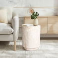 thumbnail image 5 of Cylinder Travertine Stone Finish Italian Design MgO Side Accent Table, 5 of 12