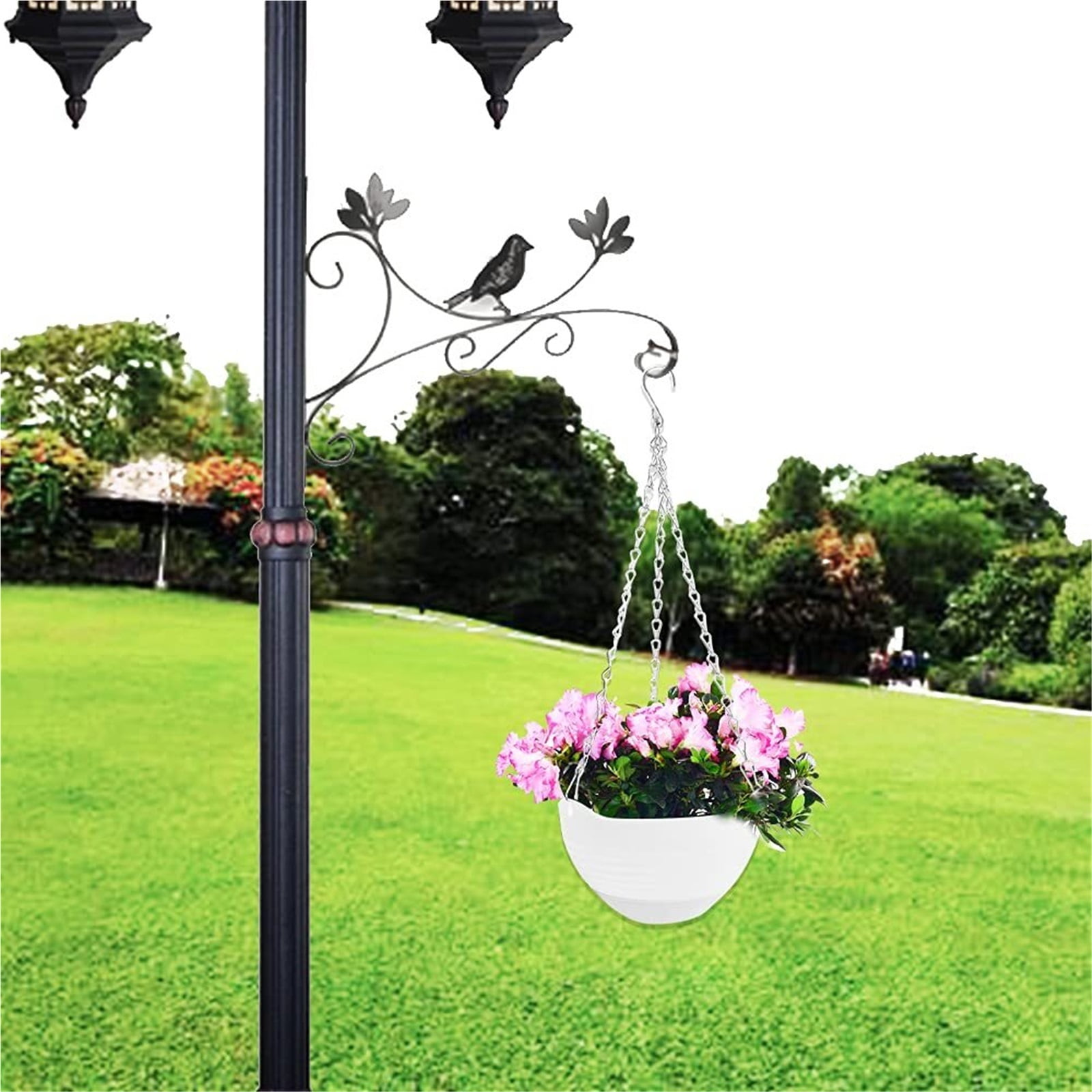 3 Pcs 8 inch Hanging Planter Pots,Self-Watering Round Hanging Basket with Water Tray