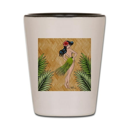 

CafePress - Island Girl In A Grass Skirt - White/Black Shot Glass Unique and Funny Shot Glass