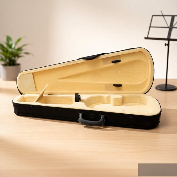 EDOEMSE Violin Case Triangle Shape Cloth Fluff Material Beige Lining Fits 4/4 Violins Durable and Lightweight