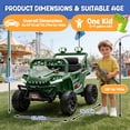 thumbnail image 5 of 12V Dinosaur Kids Ride On Car, 2 Seater Power Ride On Toy for Kids with Remote Control, Bluetooth, USB, 4 Wheel Suspension, Dinosaur Electric Toy Car for Boys and Girls Ages 2-4, Green, 5 of 8