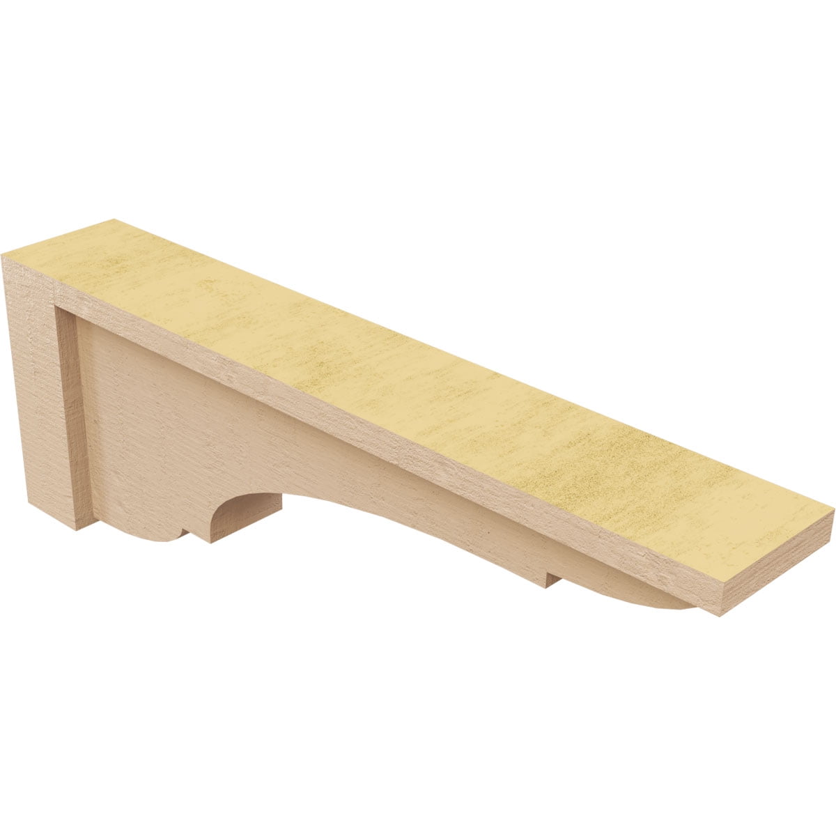 3"W x 18"D x 6"H Thin Bryant Rough Cedar Woodgrain TimberThane Corbel, Primed Tan