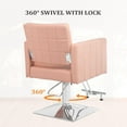 thumbnail image 4 of UBesGoo 360° Swivel Barber Chair with Reclining Back, T-shaped Footrest, Pink, 4 of 9
