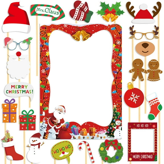 Festives Christmas Party Props Stylish Photo Frame Accessories Kits for Parties Stylish Christmas Celebration Essential