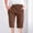 Brown, variant on Sakmal Brown Summer Shorts for Women Cropped Capri Solid with Pockets Knot Ladies Pants