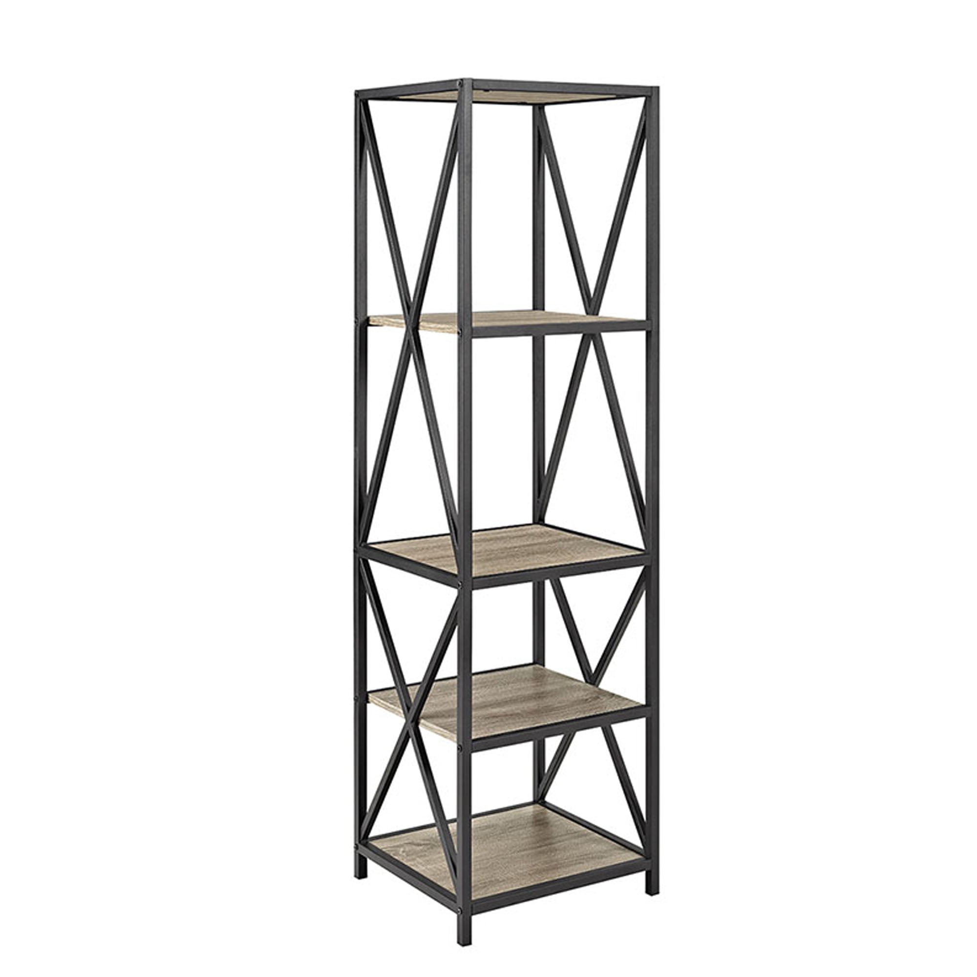 Woven Paths Charlie Farmhouse 4 Shelf Bookshelf, Driftwood