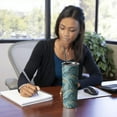 thumbnail image 4 of 20oz Blue Gold Marble Pattern Skinny Tumblers Stainless Steel Tumbler with Lid and Straw,Vacuum Insulated Double Wall Travel Tumbler Cups with Cleaning Brush for Coffee,Tea, 4 of 6