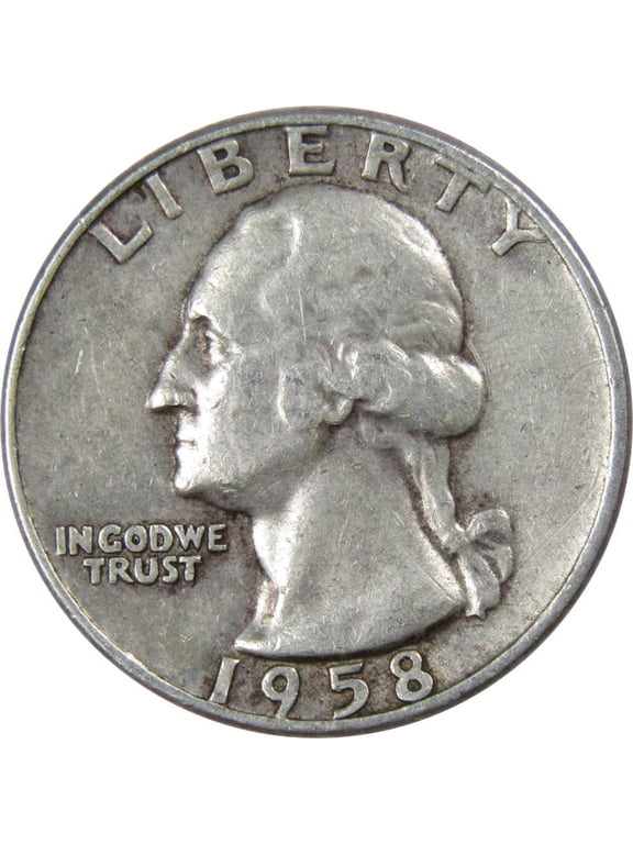 Collectible 1958 D Washington Silver Quarter Circulated 25c Coin Collectible
