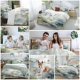 thumbnail image 5 of Abstract Watercolor Bedding Duvet Cover Set King Size 4 Pieces Gradient Sky Blue Clouds Bedding Set with Zipper Closure, 1 Comforter Cover 92x106 Inches 1 Flat Sheet & 2 Pillow Cases, 5 of 7