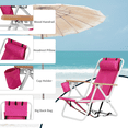 thumbnail image 6 of Tcbosik Folding Beach Chair for Adults, Portable Backpack Chair with 4 Position Adjustable Backrest, Camping Chair with Headrest and Cup Holder for Lawn, Garden, Yard, Pink, 6 of 8