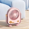 thumbnail image 6 of Floleo Upgraded Retro Desktop Fan, Portable Handheld USB Rechargeable Fan, Vintage Style Cooling Fan for Home Office Outdoor, Gift Idea with 3 Speeds, 6 of 7