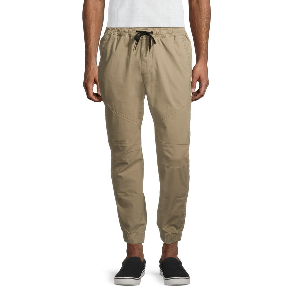 No Boundaries - No Boundaries Men's and Big Men's Woven Seamed Twill Jogger Pants, up to 5XL