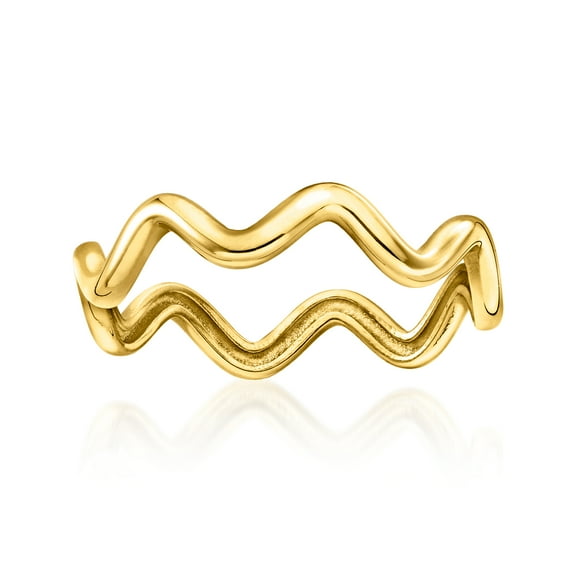 Pure Collection by Ross-Simons Italian 14kt Yellow Gold Zigzag Ring, Women's, Adult