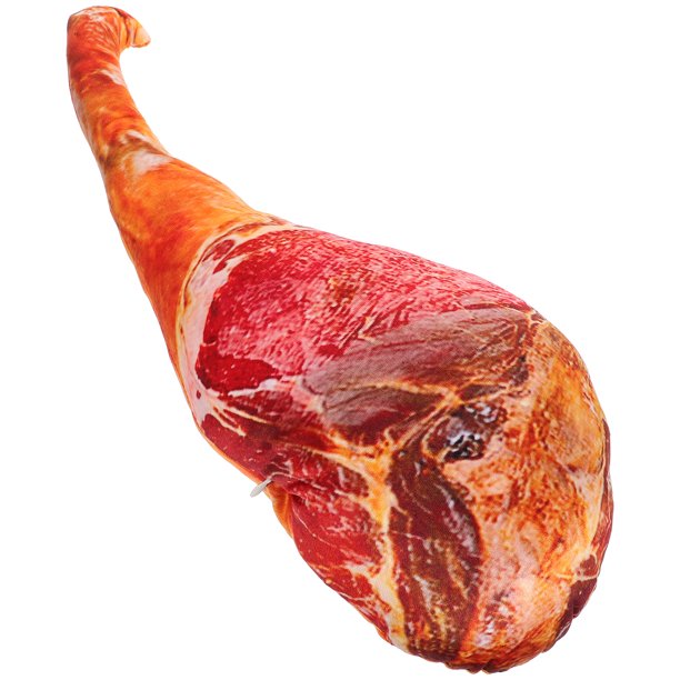 BRIGHTFUFU Juguete de peluche, simulación de jamón, almohada, cojín de jamón, juguete de peluche relleno de jamón, muñeco de peluche