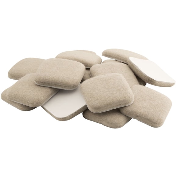 Softtouch 4715895N Almohadillas de fieltro para muebles de uso extendido para superficies duras e irregulares, lino de 1-1/2 pulgadas (paquete de 16), 16 piezas