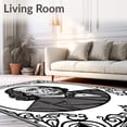 thumbnail image 2 of ODIKA 4'x6' Machine Washable Non-Slip Area Rug, Currency Inspired Artistic Motif Featuring Benjamin Portrait High Traffic Rug with Pad, Black, 666567, 2 of 8